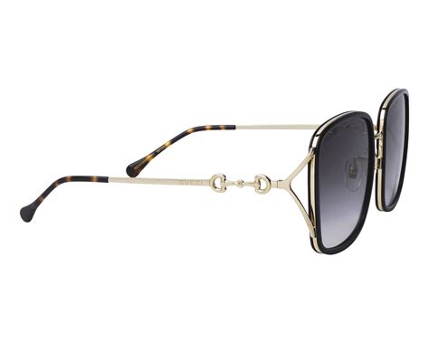 gucci gg1016sk 001 sunglasses women's black/gold/grey gradient square shape 58mm|Gucci GG1016SK 001 Sunglasses Women's Black/Gold/Grey .